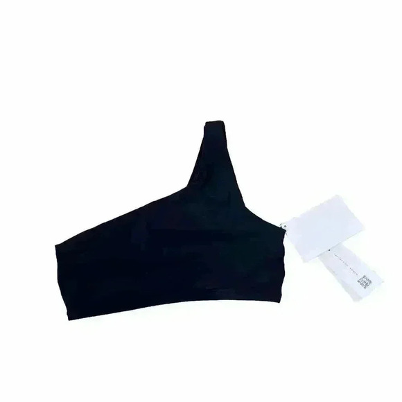 $118 Tory Burch Womens Black Solid One Shoulder Bikini Top Swimwear Size XS - Picture 3 of 9
